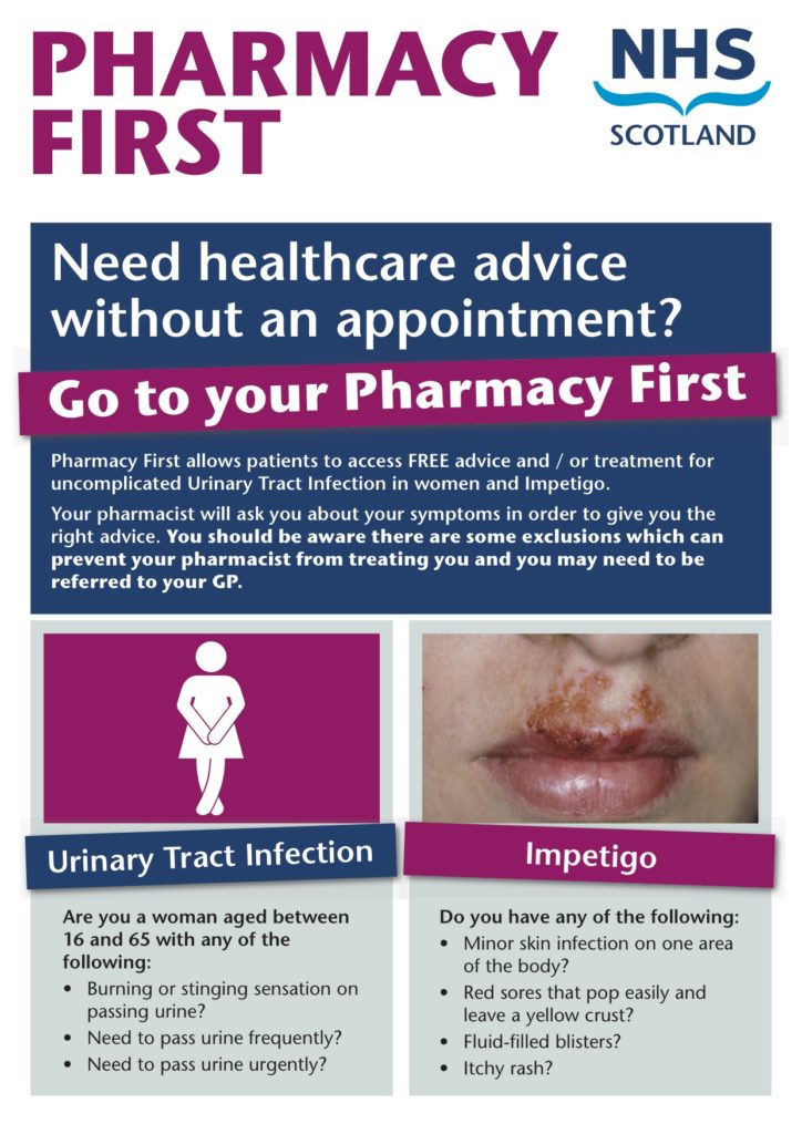 Pharmacy First Poster about healthcare advice